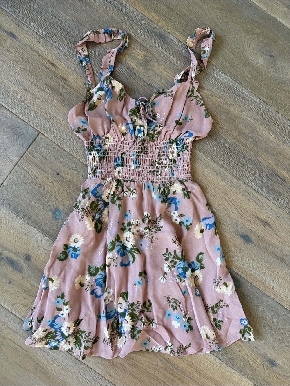 Reformation Elyse Ilene Dusty Pink Floral Dress in 6
